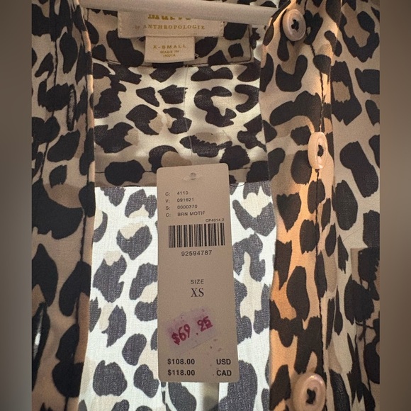 Anthropologie Maeve Leopard Print Blouse - Picture 6 of 6